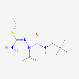 molecular formula C12H24N4OS B12704036 Ethyl N-(((2,2-dimethylpropyl)amino)carbonyl)-2-isopropylidene(thiocarbazimidate) CAS No. 92734-77-5
