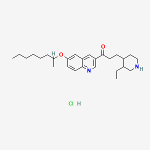 molecular formula C27H41ClN2O2 B12704079 3-(3-Ethyl-4-piperidyl)-1-(6-((1-methylheptyl)oxy)-3-quinolyl)propan-1-one monohydrochloride CAS No. 97358-59-3