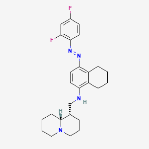 molecular formula C26H32F2N4 B12704095 2H-Quinolizine-1-methanamine, N-(4-((2,4-difluorophenyl)azo)-5,6,7,8-tetrahydro-1-naphthalenyl)octahydro-, (1R-trans)- CAS No. 150359-13-0