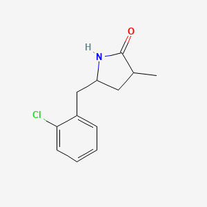 molecular formula C12H14ClNO B12704099 5-((2-Chlorophenyl)methyl)-3-methyl-2-pyrrolidinone CAS No. 97561-95-0