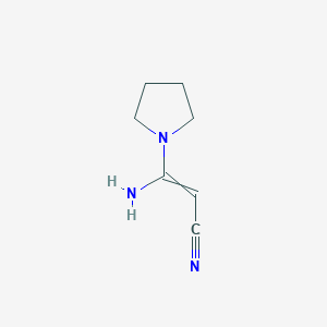 molecular formula C7H11N3 B1270412 2-丙烯腈，3-氨基-3-(1-吡咯烷基)- CAS No. 72139-48-1