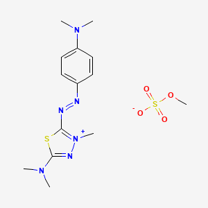 molecular formula C14H22N6O4S2 B12704120 5-(Dimethylamino)-2-((4-(dimethylamino)phenyl)azo)-3-methyl-1,3,4-thiadiazolium methyl sulphate CAS No. 83950-26-9