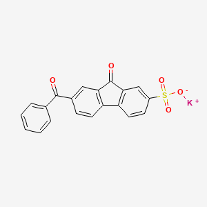 molecular formula C20H11KO5S B12704130 9H-Fluorene-2-sulfonic acid, 7-benzoyl-9-oxo-, potassium salt CAS No. 121305-22-4
