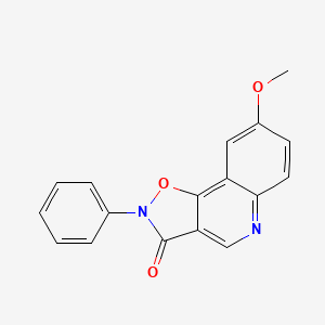 molecular formula C17H12N2O3 B12704143 Isoxazolo(4,5-c)quinolin-3(2H)-one, 8-methoxy-2-phenyl- CAS No. 103802-30-8