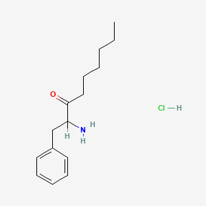 molecular formula C15H24ClNO B12704194 (+-)-2-Amino-1-phenyl-3-nonanone hydrochloride CAS No. 7495-63-8