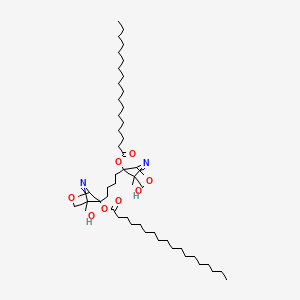 molecular formula C50H88N2O8 B12704221 Butane-1,4-diylbis((4,5-dihydro-4-(hydroxymethyl)oxazole-2,4-diyl)methylene) distearate CAS No. 94107-49-0