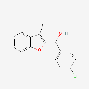 molecular formula C17H15ClO2 B12704232 alpha-(4-Chlorophenyl)-3-ethyl-2-benzofuranmethanol CAS No. 117238-50-3