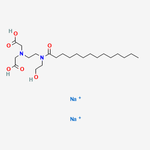 molecular formula C22H42N2Na2O6+2 B12704265 Disodium N-(carboxylatomethyl)-N-(2-((2-hydroxyethyl)(1-oxotetradecyl)amino)ethyl)glycinate CAS No. 77056-23-6