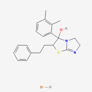 molecular formula C21H25BrN2OS B12704268 Imidazo(2,1-b)thiazol-3-ol, 3-(2,3-dimethylphenyl)-2,3,5,6-tetrahydro-2-(2-phenylethyl)-, monohydrobromide CAS No. 86346-82-9