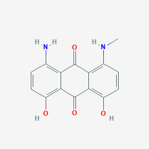 molecular formula C15H12N2O4 B127043 9,10-蒽醌，1-氨基-4,5-二羟基-8-(甲基氨基)- CAS No. 56524-77-7