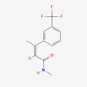 molecular formula C12H12F3NO B12704301 N-Methyl-3-(3-(trifluoromethyl)phenyl)-2-butenamide CAS No. 93040-65-4