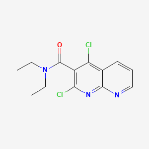 molecular formula C13H13Cl2N3O B12704338 1,8-Naphthyridine-3-carboxamide, 2,4-dichloro-N,N-diethyl- CAS No. 126567-71-3