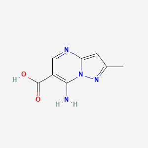 molecular formula C8H8N4O2 B1270436 7-Amino-2-methylpyrazolo[1,5-a]pyrimidine-6-carboxylic acid CAS No. 2627-59-0
