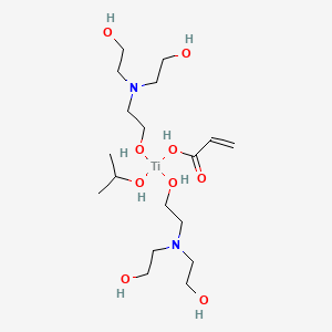 molecular formula C18H42N2O9Ti B12704363 Bis((2,2',2''-nitrilotris(ethanolato))(1-)-N,O)(propan-2-olato)(acrylato-O)titanium CAS No. 84145-34-6
