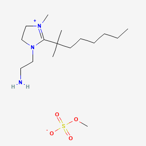 molecular formula C16H35N3O4S B12704396 1-(2-Aminoethyl)-2-(dimethylheptyl)-4,5-dihydro-3-methyl-1H-imidazolium methyl sulphate CAS No. 93951-65-6