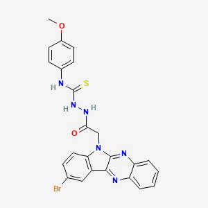 molecular formula C24H19BrN6O2S B12704454 6H-Indolo(2,3-b)quinoxaline-6-acetic acid, 9-bromo-, 2-(((4-methoxyphenyl)amino)thioxomethyl)hydrazide CAS No. 109322-18-1