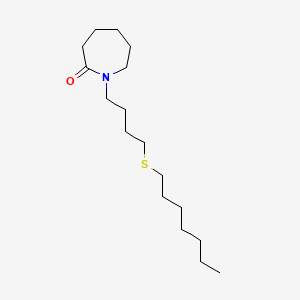 molecular formula C17H33NOS B12704459 2H-Azepin-2-one, hexahydro-1-(4-(heptylthio)butyl)- CAS No. 108640-35-3