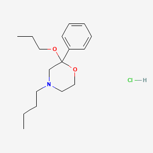 molecular formula C17H28ClNO2 B12704510 4-Butyl-2-phenyl-2-propoxymorpholine hydrochloride CAS No. 126806-94-8
