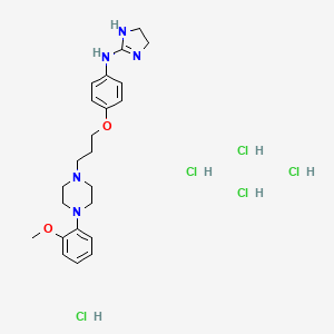 molecular formula C23H36Cl5N5O2 B12704534 1H-Imidazol-2-amine, 4,5-dihydro-N-(4-(3-(4-(2-methoxyphenyl)-1-piperazinyl)propoxy)phenyl)-, pentahydrochloride CAS No. 85883-94-9