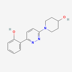 molecular formula C15H17N3O2 B12704558 1-(6-(2-Hydroxyphenyl)-3-pyridazinyl)-4-piperidinol CAS No. 93182-04-8