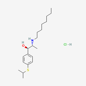 molecular formula C20H36ClNOS B12704563 (R*,R*)-4-(Isopropylthio)-alpha-(1-(octylamino)ethyl)benzyl alcohol hydrochloride CAS No. 54767-74-7