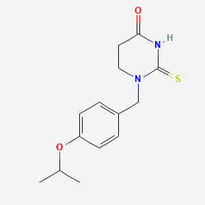 molecular formula C14H18N2O2S B12704572 Tetrahydro-1-((4-(1-methylethoxy)phenyl)methyl)-2-thioxo-4(1H)-pyrimidinone CAS No. 55383-89-6