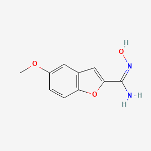 molecular formula C10H10N2O3 B12704622 2-Benzofurancarboximidamide, N-hydroxy-5-methoxy- CAS No. 84748-13-0