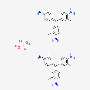 molecular formula C44H48N6O4S B12704678 Bis(4-((4-amino-m-tolyl)(4-imino-3-methyl-2,5-cyclohexadien-1-ylidene)methyl)-o-toluidine) sulphate CAS No. 85188-02-9