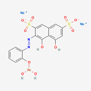 molecular formula C16H11AsN2Na2O11S2 B12704682 Disodium 3-((2-((dihydroxyarsino)oxy)phenyl)azo)-4,5-dihydroxynaphthalene-2,7-disulphonate CAS No. 84215-48-5