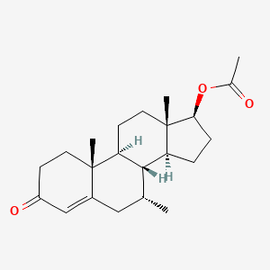 molecular formula C22H32O3 B12704691 Androst-4-en-3-one, 17-(acetyloxy)-7-methyl-, (7alpha,17beta)- CAS No. 7100-33-6