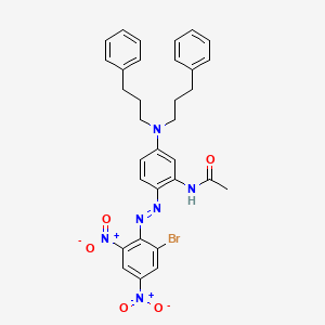 molecular formula C32H31BrN6O5 B12704741 N-(5-(Bis(3-phenylpropyl)amino)-2-((2-bromo-4,6-dinitrophenyl)azo)phenyl)acetamide CAS No. 93805-16-4