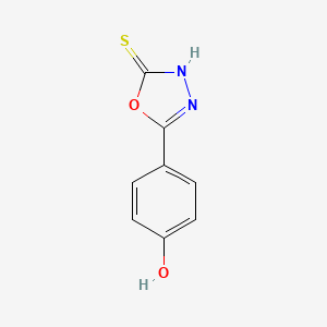 molecular formula C8H6N2O2S B1270478 4-(5-Mercapto-1,3,4-oxadiazol-2-yl)phenol CAS No. 69829-90-9