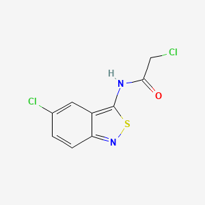 molecular formula C9H6Cl2N2OS B12704797 2-Chloro-N-(5-chloro-2,1-benzisothiazol-3-yl)acetamide CAS No. 91991-19-4