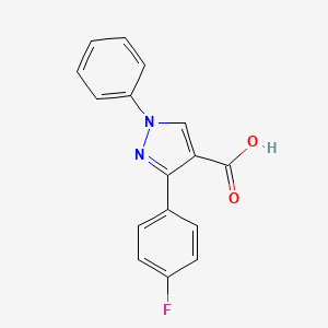 molecular formula C16H11FN2O2 B1270480 3-(4-Fluorophenyl)-1-phenyl-1H-pyrazole-4-carboxylic acid CAS No. 370098-34-3