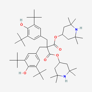 molecular formula C51H82N2O6 B12704801 Bis(2,2,6,6,-tetramethyl-4-piperidyl) bis((3,5-bis(1,1-dimethylethyl)-4-hydroxyphenyl)methyl)malonate CAS No. 56677-69-1