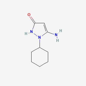 molecular formula C9H15N3O B1270482 5-Amino-1-cyclohexyl-1H-pyrazol-3-ol CAS No. 436088-86-7