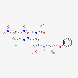 molecular formula C25H25ClN6O8 B12704832 N-(-2-((2-Chloro-4,6-dinitrophenyl)azo)-5-((2-hydroxy-3-phenoxypropyl)amino)-4-methoxyphenyl)propionamide CAS No. 82689-63-2