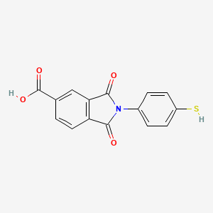 molecular formula C15H9NO4S B1270485 2-(4-Mercaptophenyl)-1,3-dioxoisoindoline-5-carboxylic acid CAS No. 332129-06-3