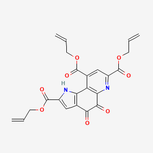 molecular formula C23H18N2O8 B12704885 1H-Pyrrolo(2,3-f)quinoline-2,7,9-tricarboxylic acid, 4,5-dihydro-4,5-dioxo-, tri-2-propenyl ester CAS No. 144686-40-8