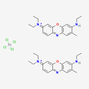 molecular formula C38H48Cl4N6O2Zn B12704938 diethyl-[7-(ethylamino)-8-methylphenoxazin-3-ylidene]azanium;tetrachlorozinc(2-) CAS No. 29520-57-8