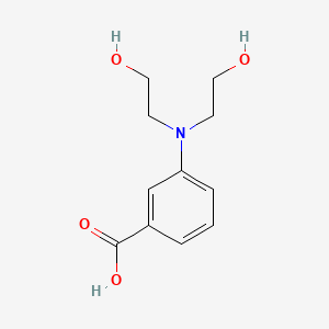 molecular formula C11H15NO4 B1270496 3-[Bis(2-hydroxyethyl)amino]benzoic acid CAS No. 347343-88-8