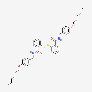 molecular formula C40H48N2O4S2 B12704993 Benzamide, 2,2'-dithiobis(N-((4-(hexyloxy)phenyl)methyl)- CAS No. 37806-23-8