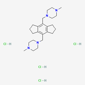 molecular formula C24H42Cl4N4 B12705008 Piperazine, 1,1'-((1,2,3,5,6,7-hexahydro-s-indacene-4,8-diyl)bis(methylene))bis(4-methyl-, tetrahydrochloride CAS No. 65935-56-0