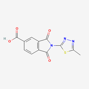 molecular formula C12H7N3O4S B1270508 2-(5-Methyl-1,3,4-thiadiazol-2-YL)-1,3-dioxoisoindoline-5-carboxylic acid CAS No. 384795-95-3