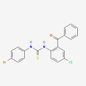 molecular formula C20H14BrClN2OS B12705093 Thiourea, N-(2-benzoyl-4-chlorophenyl)-N'-(4-bromophenyl)- CAS No. 111044-10-1