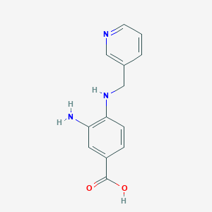 molecular formula C13H13N3O2 B1270510 3-氨基-4-[(吡啶-3-基甲基)-氨基]-苯甲酸 CAS No. 436088-89-0
