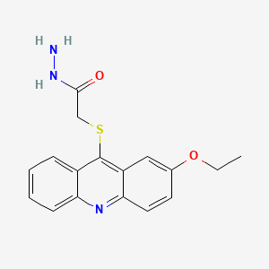 molecular formula C17H17N3O2S B12705120 Acetic acid, ((2-ethoxy-9-acridinyl)thio)-, hydrazide CAS No. 129885-02-5