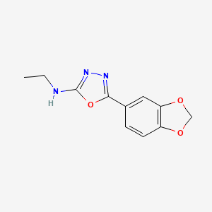 molecular formula C11H11N3O3 B12705127 5-(1,3-Benzodioxol-5-yl)-N-ethyl-1,3,4-oxadiazol-2-amine CAS No. 83796-20-7