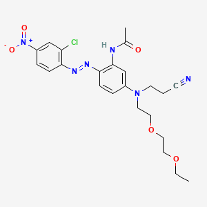 molecular formula C23H27ClN6O5 B12705140 N-[2-[(2-Chloro-4-nitrophenyl)azo]-5-[(2-cyanoethyl)[2-(2-ethoxyethoxy)ethyl]amino]phenyl]acetamide CAS No. 73384-67-5