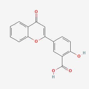 molecular formula C16H10O5 B12705152 Benzoic acid, 2-hydroxy-5-(4-oxo-4H-1-benzopyran-2-yl)- CAS No. 126342-64-1